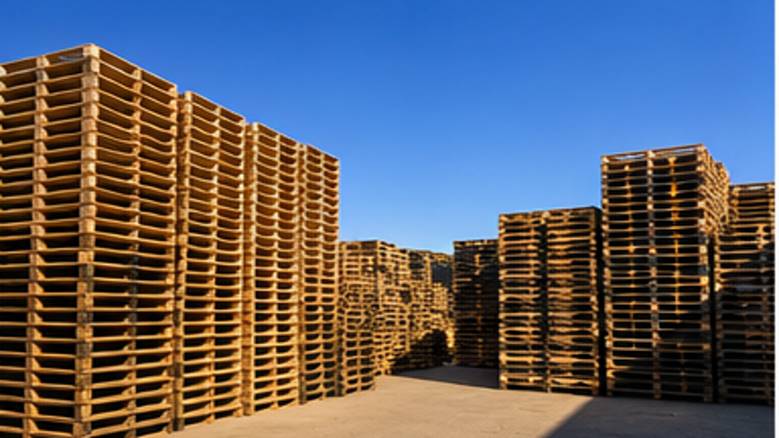 Outdoor pallet inventory rows
